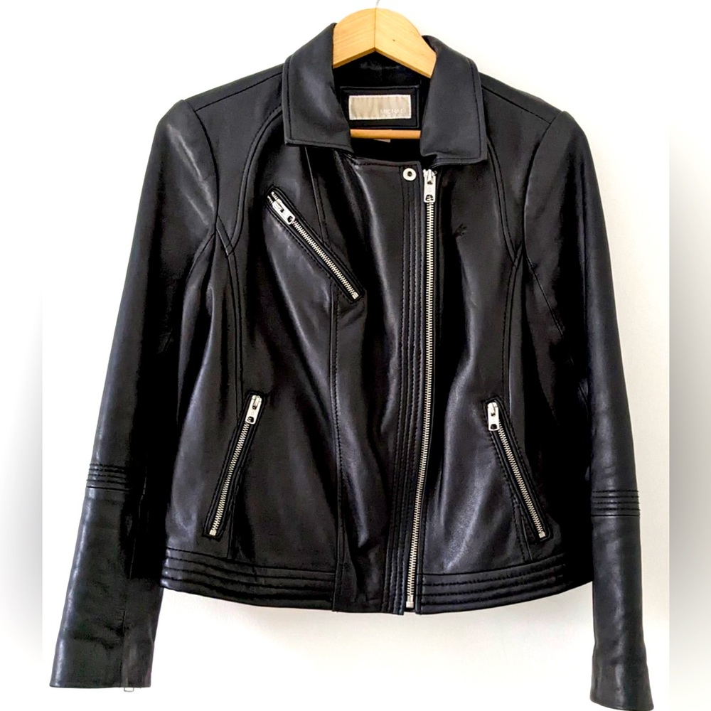 Michael Kors Leather Motorcycle Jacket